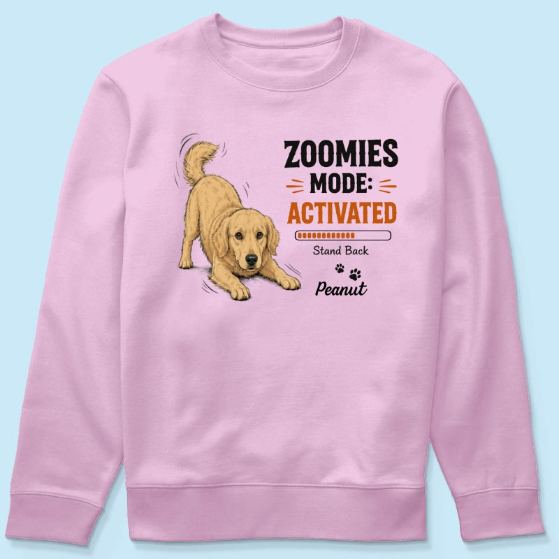 Zoomies Mode Activated Dog Play Bow Pose Custom Pet Photo - Personalized Shirt - Funny Gift For Dog Lover