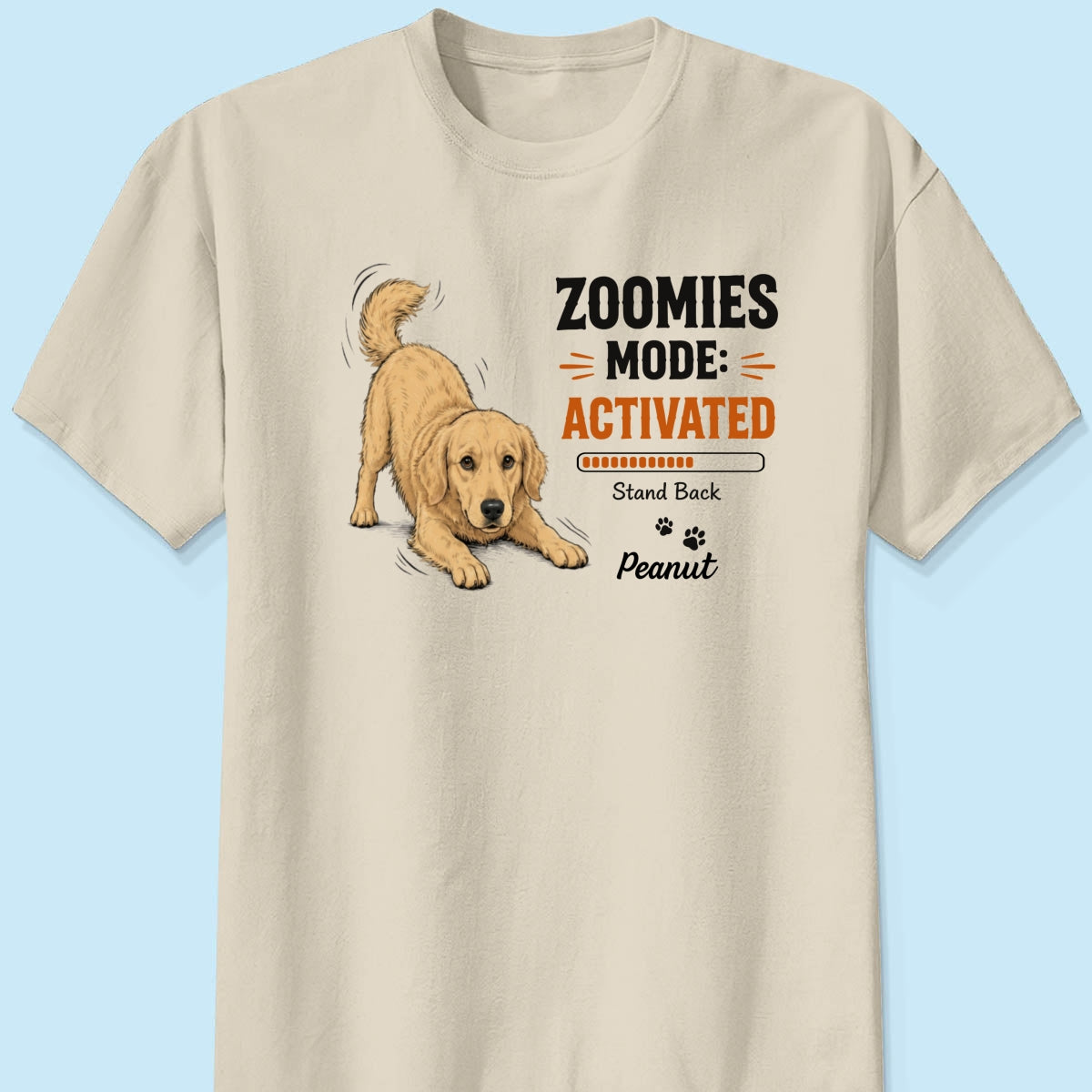 Zoomies Mode Activated Dog Play Bow Pose Custom Pet Photo - Personalized Shirt - Funny Gift For Dog Lover