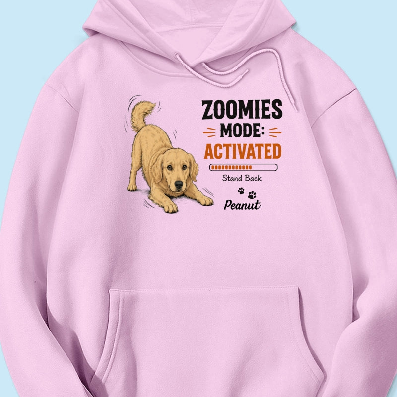 Zoomies Mode Activated Dog Play Bow Pose Custom Pet Photo - Personalized Shirt - Funny Gift For Dog Lover