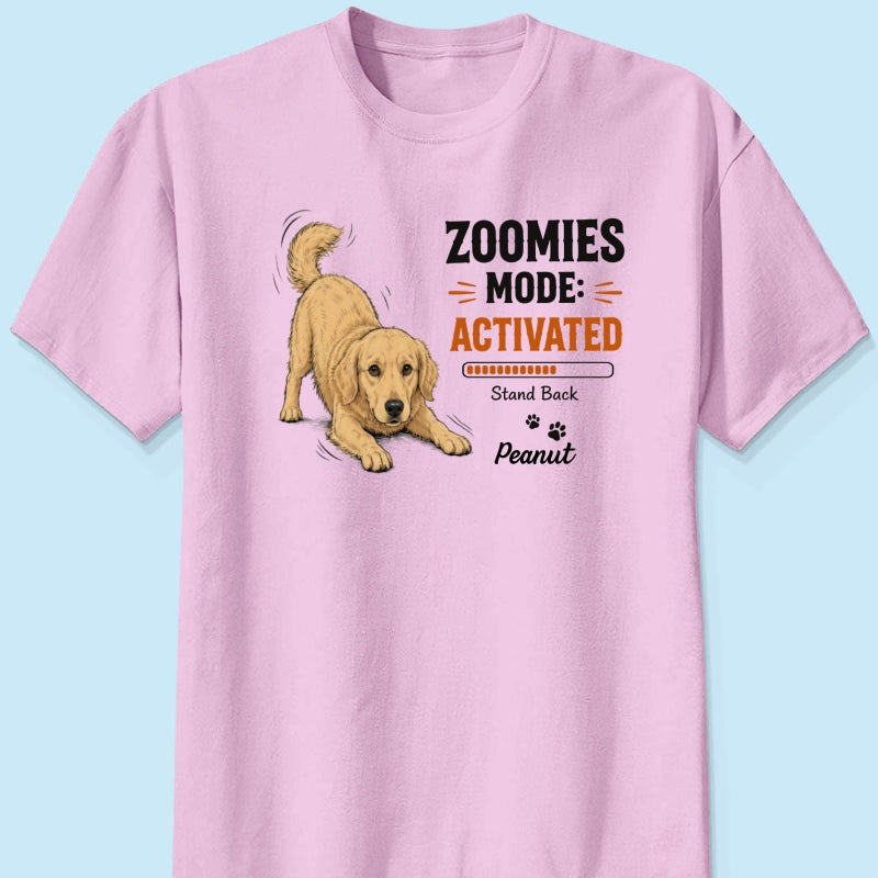 Zoomies Mode Activated Dog Play Bow Pose Custom Pet Photo - Personalized Shirt - Funny Gift For Dog Lover