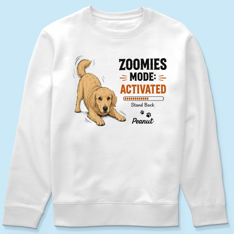 Zoomies Mode Activated Dog Play Bow Pose Custom Pet Photo - Personalized Shirt - Funny Gift For Dog Lover
