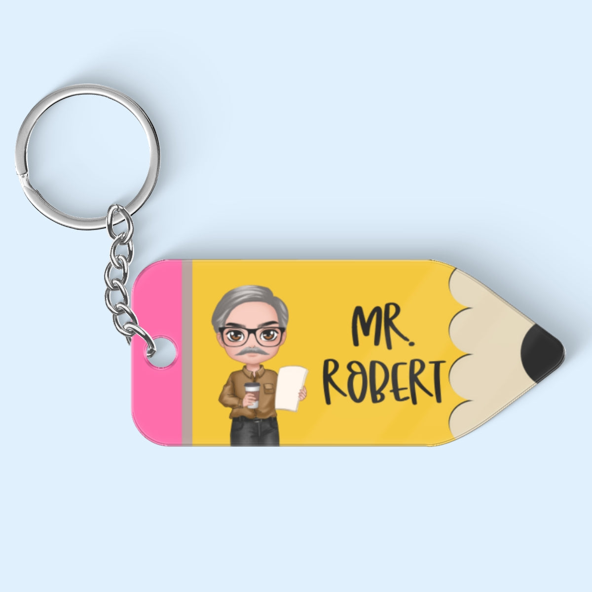 Doll Teacher Personalized Pencil Acrylic Keychain