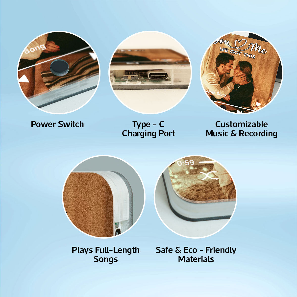 Couple Together Upload Photo Personalized Music Fridge Magnet, Heartfelt  Gift For Him, For Her, Husband, Wife