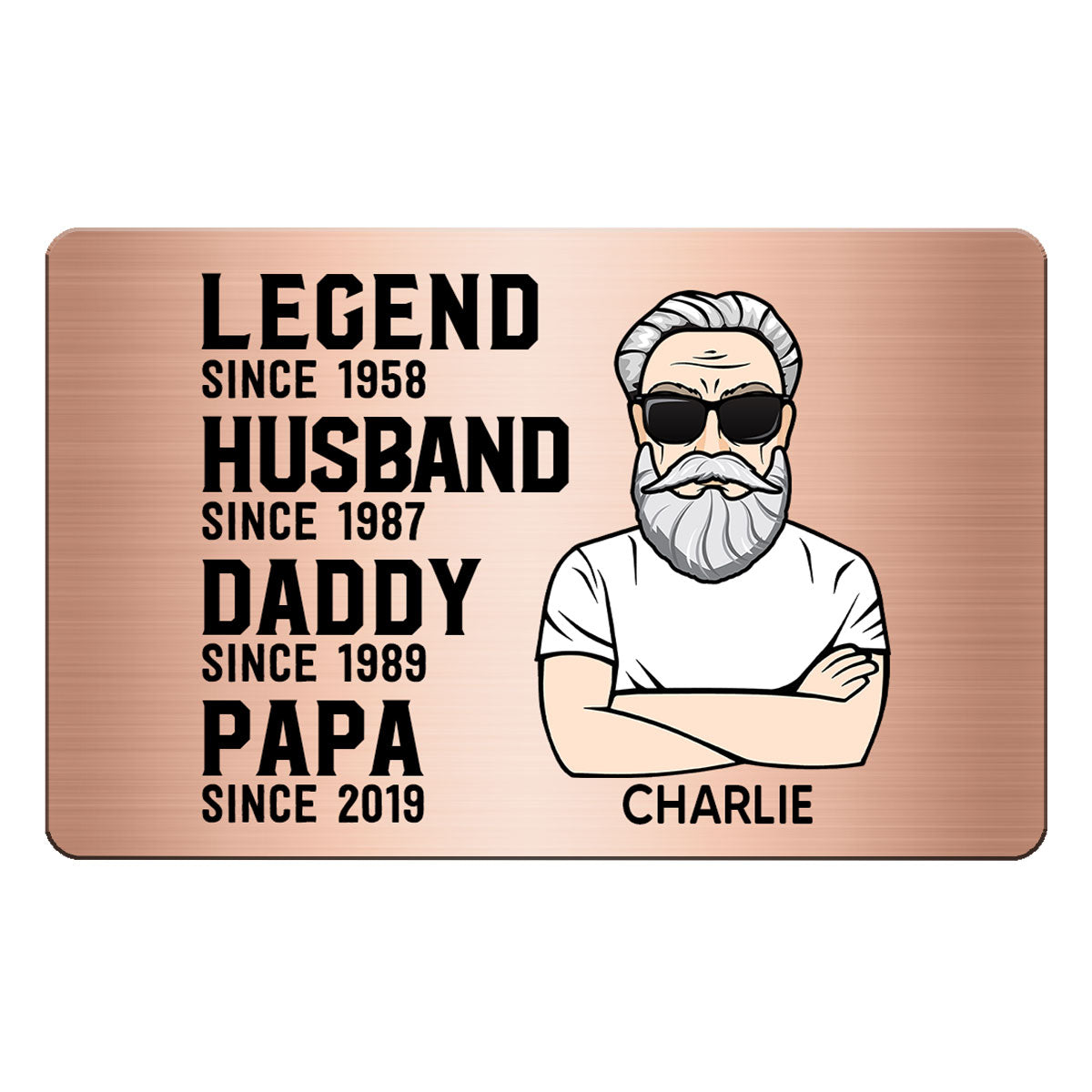 The Legend Grandpa Old Man Gift For Grandpa Personalized Metal Card