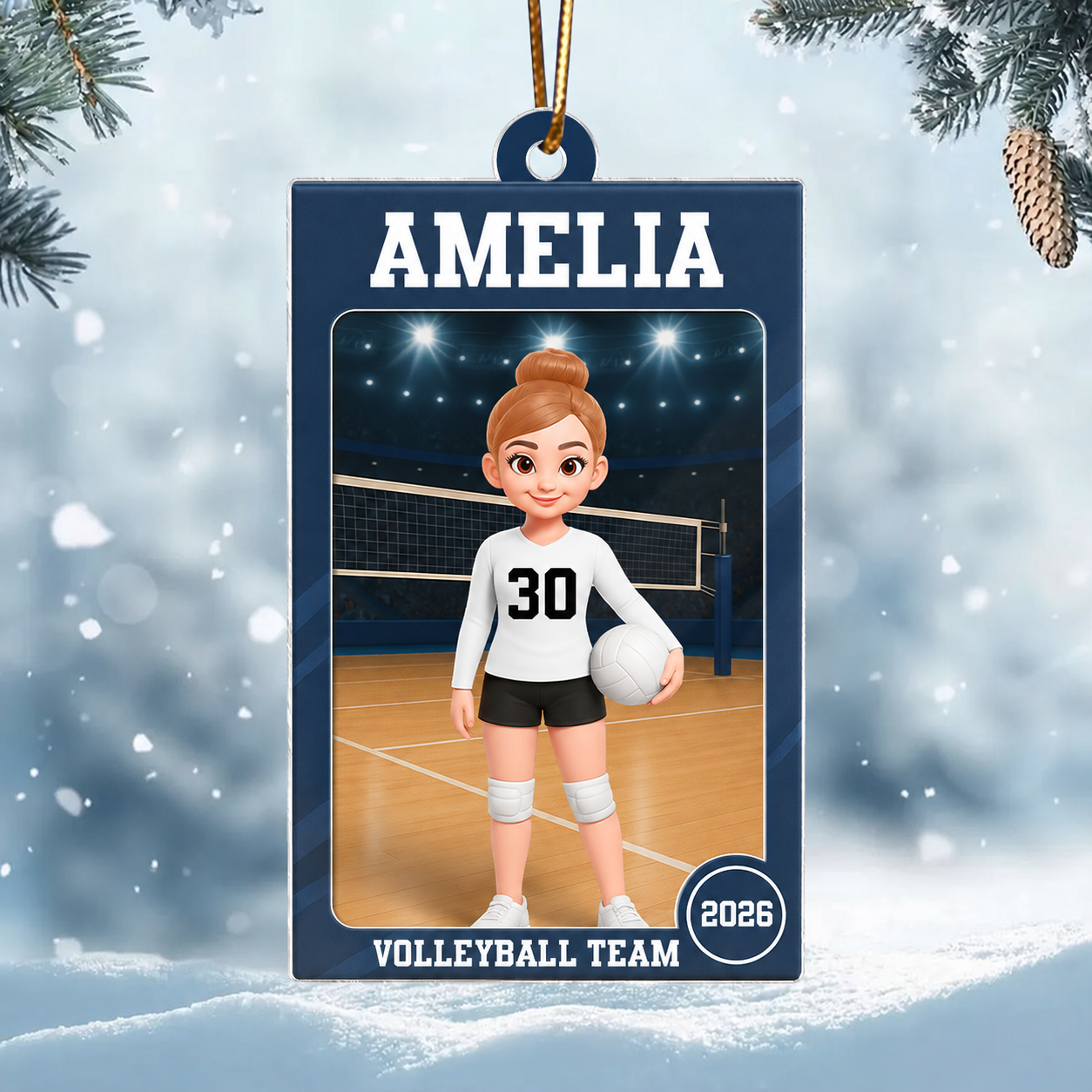 Volleyball Girl 3D Effect Action Figure - Personalized Acrylic Ornament - Christmas Gift For Daughter, Granddaughter