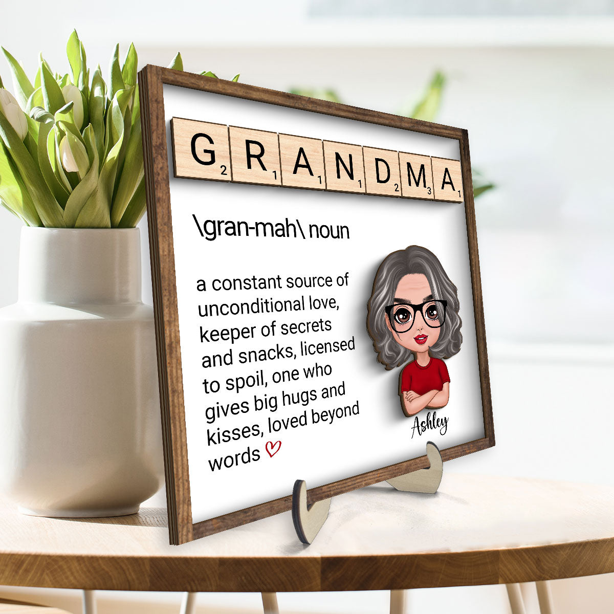 Grandma Definition Personalized 2-Layer Wooden Plaque