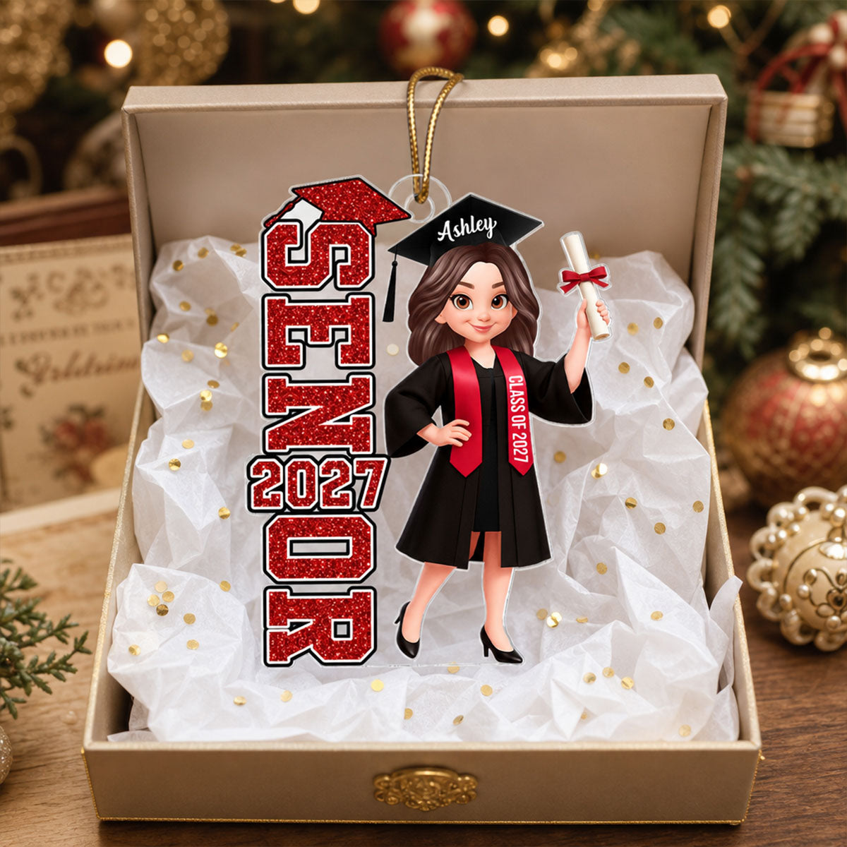 Trending Senior 2026 2027 - Personalized Acrylic Ornament - Christmas Gift For Seniors, Daughter, Son, Granddaughters, Grandsons