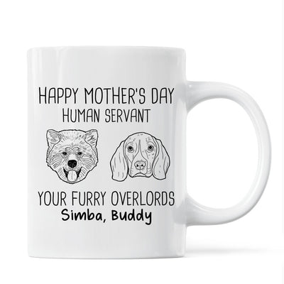 Good Morning Happy Mother‘s Day Dog Head Outline Personalized Mug