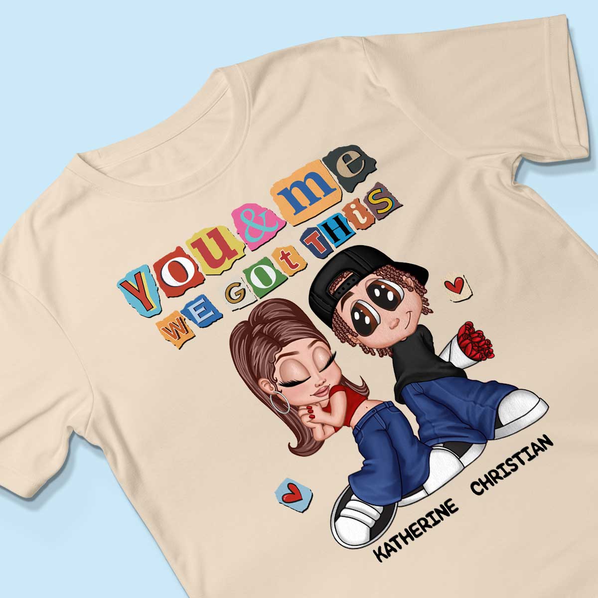 Y2K Couple Ransom Note Personalized Shirt, Gift For Him Gift For Her