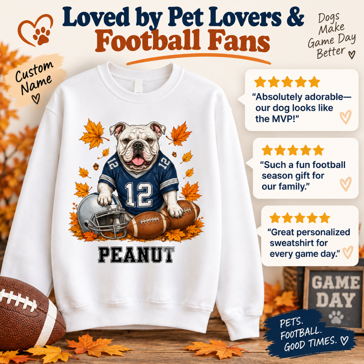 Trending Football Dog Cat Upload Photo - Personalized Shirt - Fall Season Gift For Man, Woman