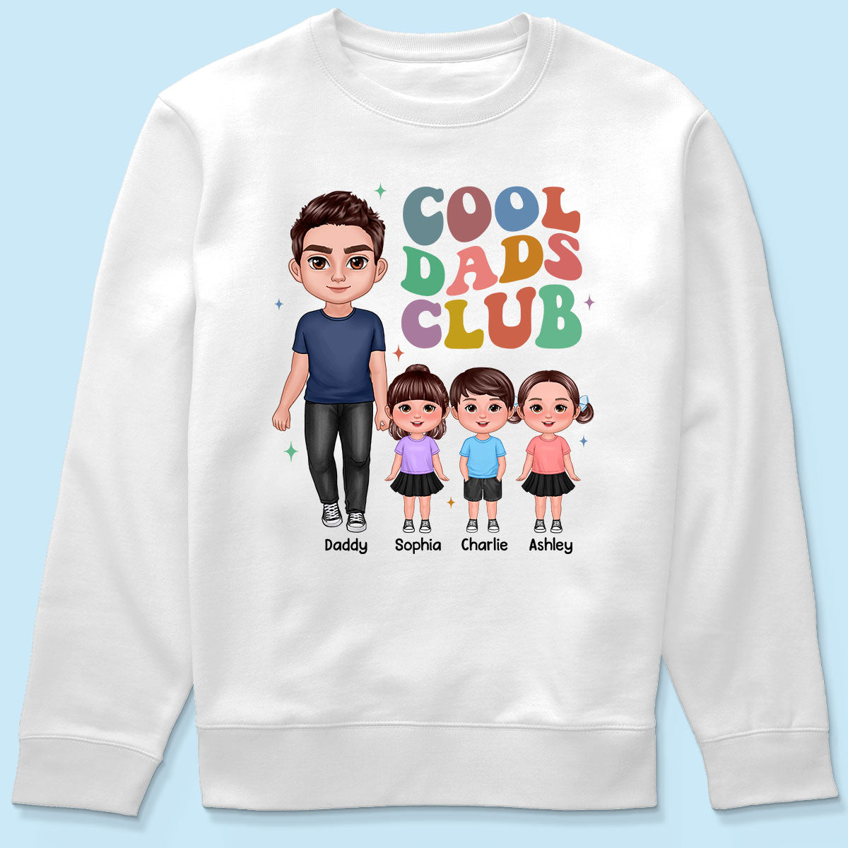 Cool Dad Club Doll Man And Kids Personalized Shirt