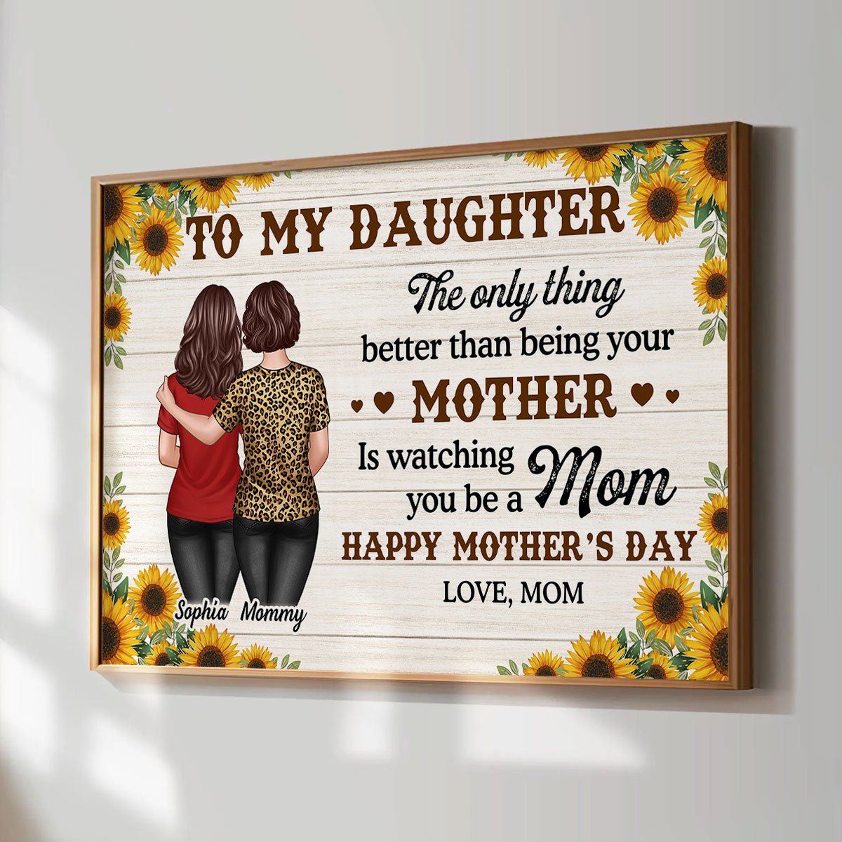 Sunflower To My Daughter From Mom Happy Mother's Day Personalized Poster, Gift For Daughter