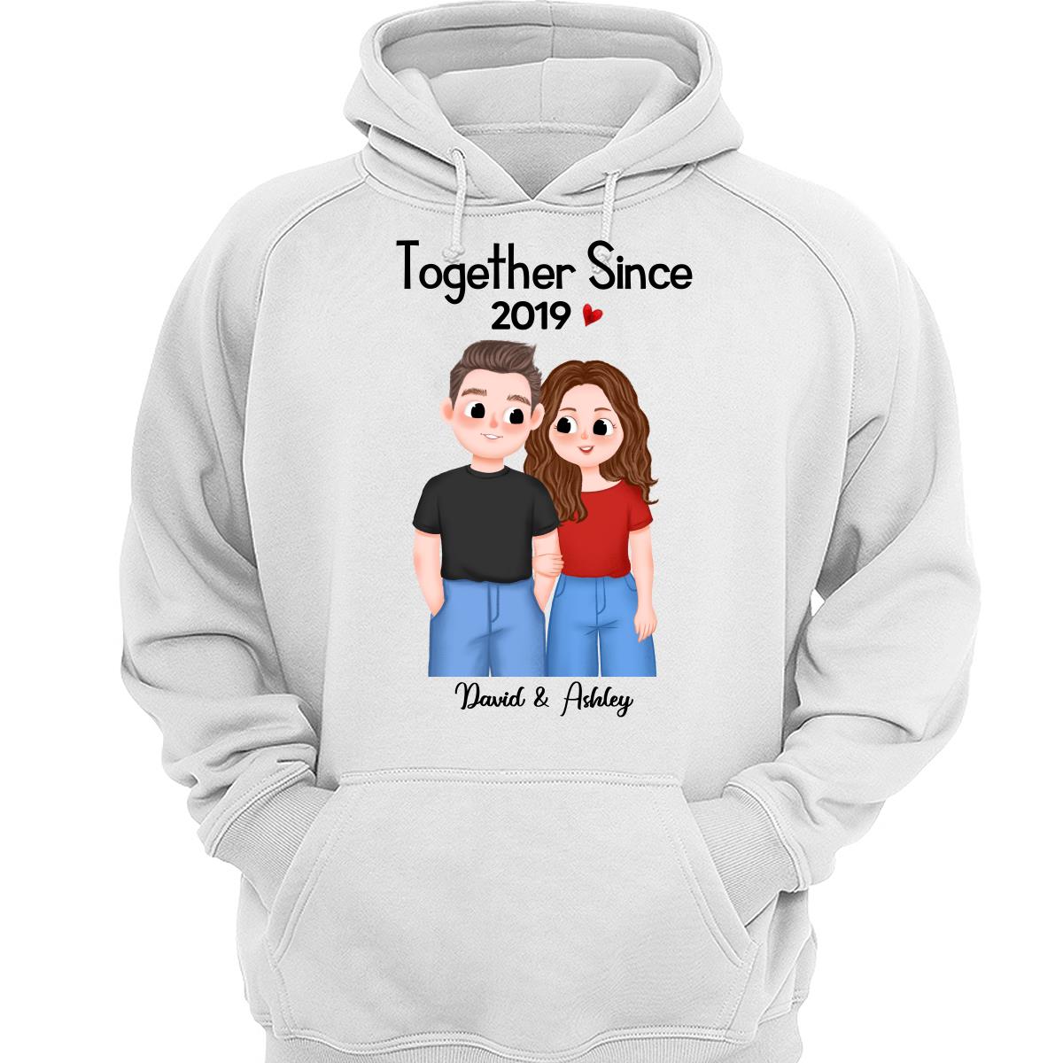 Cute Illustration Couple Together Since Gift For Him For Her Personalized Shirt