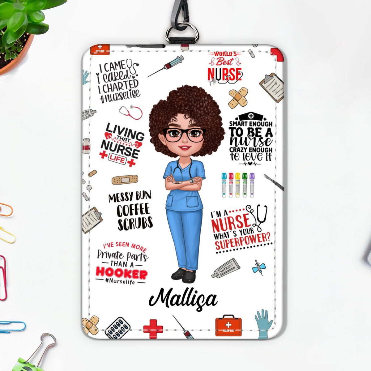 Nurse Affirmation Personalized ID Badge Holder, Gift For Nurse