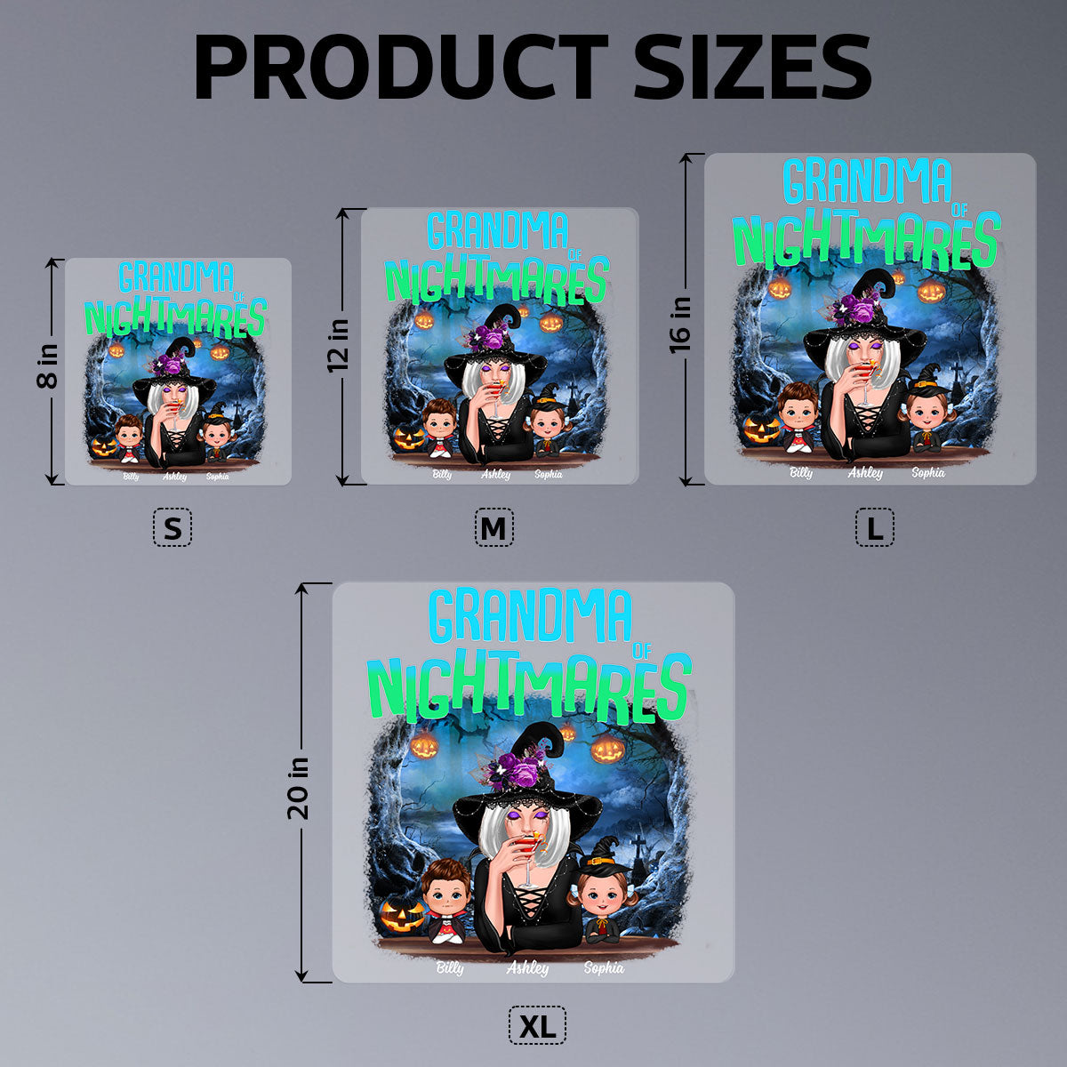 Mom Grandma Of Nightmare Personalized Decal, Halloween Decor