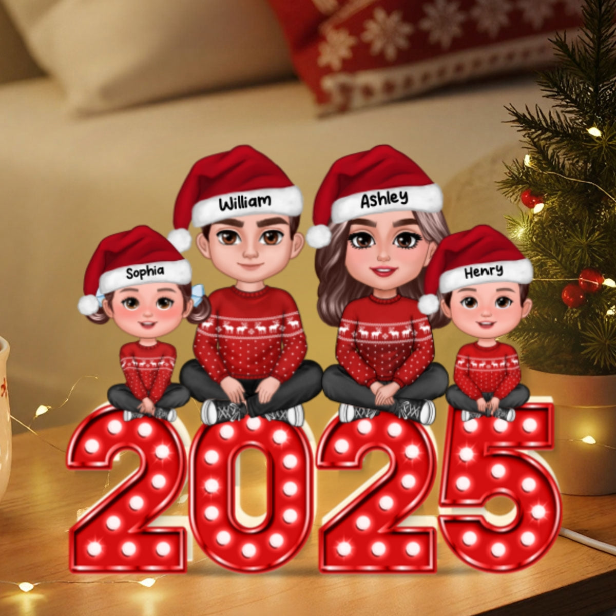 Christmas Family Forever Together Personalized LED Light Box, Heartwarming Christmas Decoration