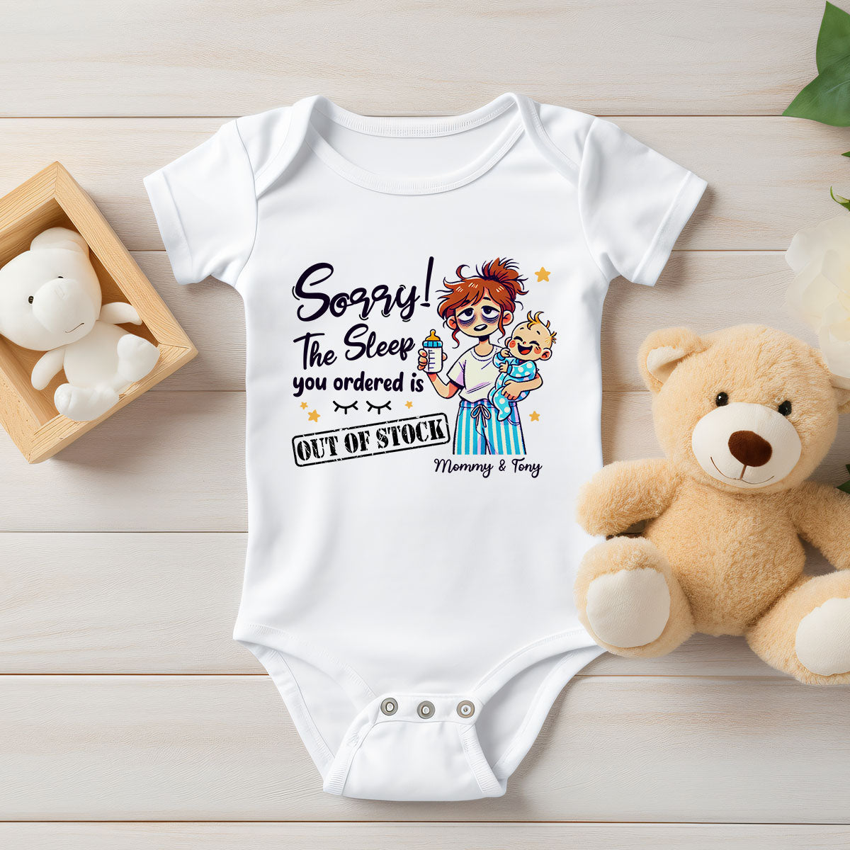 The Sleep You Ordered Is Out Of Stock Funny Personalized Baby Onesie, Baby Shirt