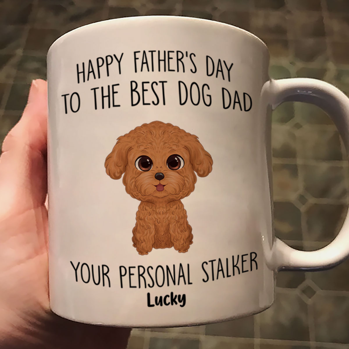 Watercolor Cute Dogs Happy Father‘s Day To The Best Dog Dad From Personal Stalkers Personalized Mug