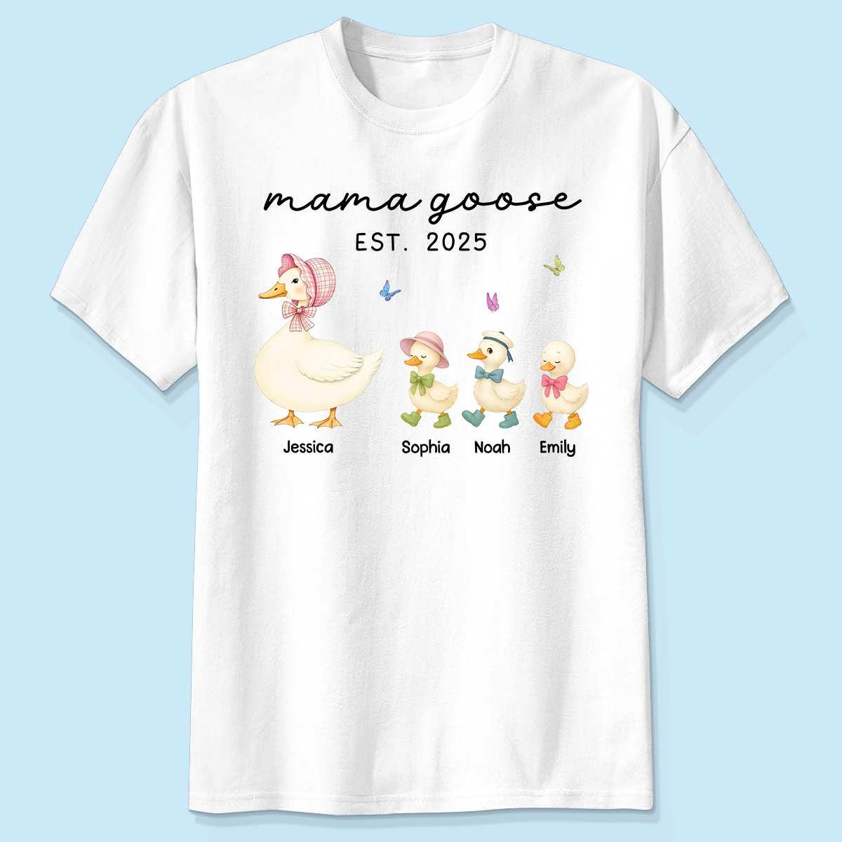 Grandma Goose Mama Goose And Kids Personalized Shirt, Gift