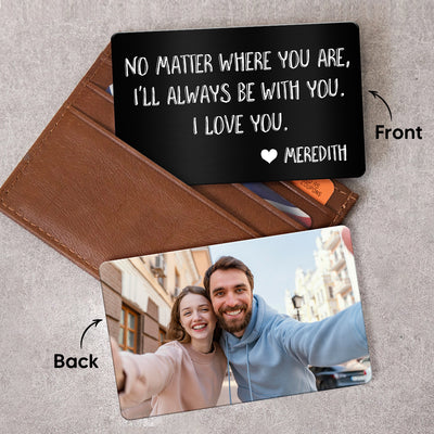 Wallet Insert Keepsake Custom Photo & Message Personalized Metal Wallet Card
