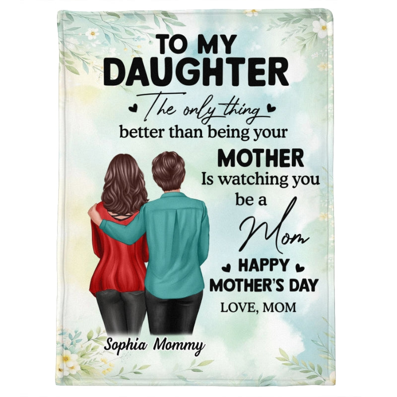 To My Daughter From Mom Happy Mother's Day Personalized Fleece Blanket, Gift For Daughter