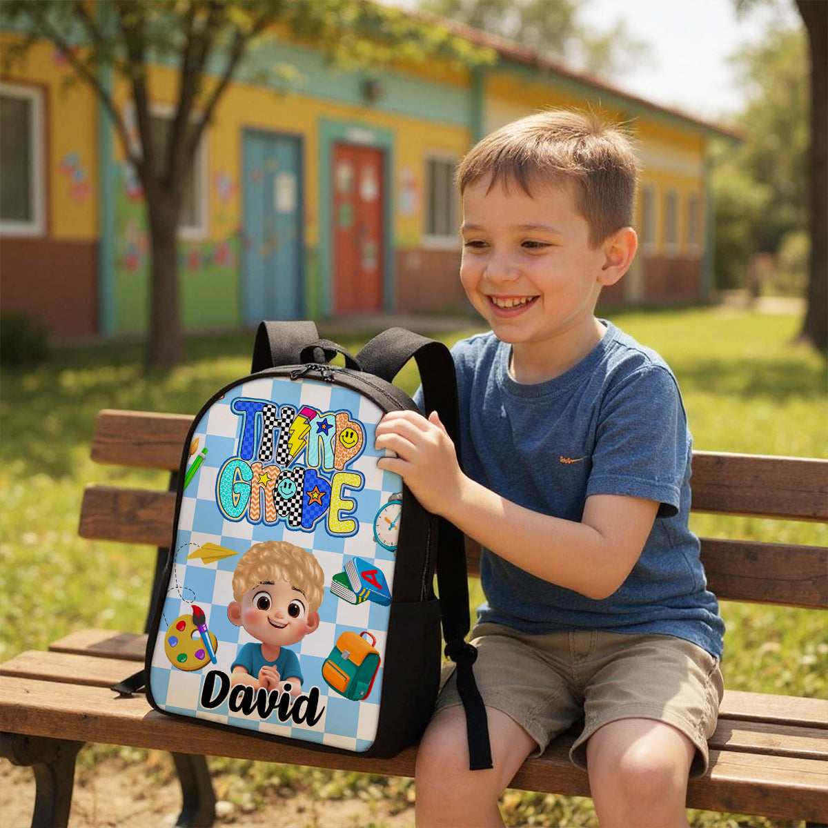 Preppy Back to School Personalized Backpack, Kid's Backpack for School