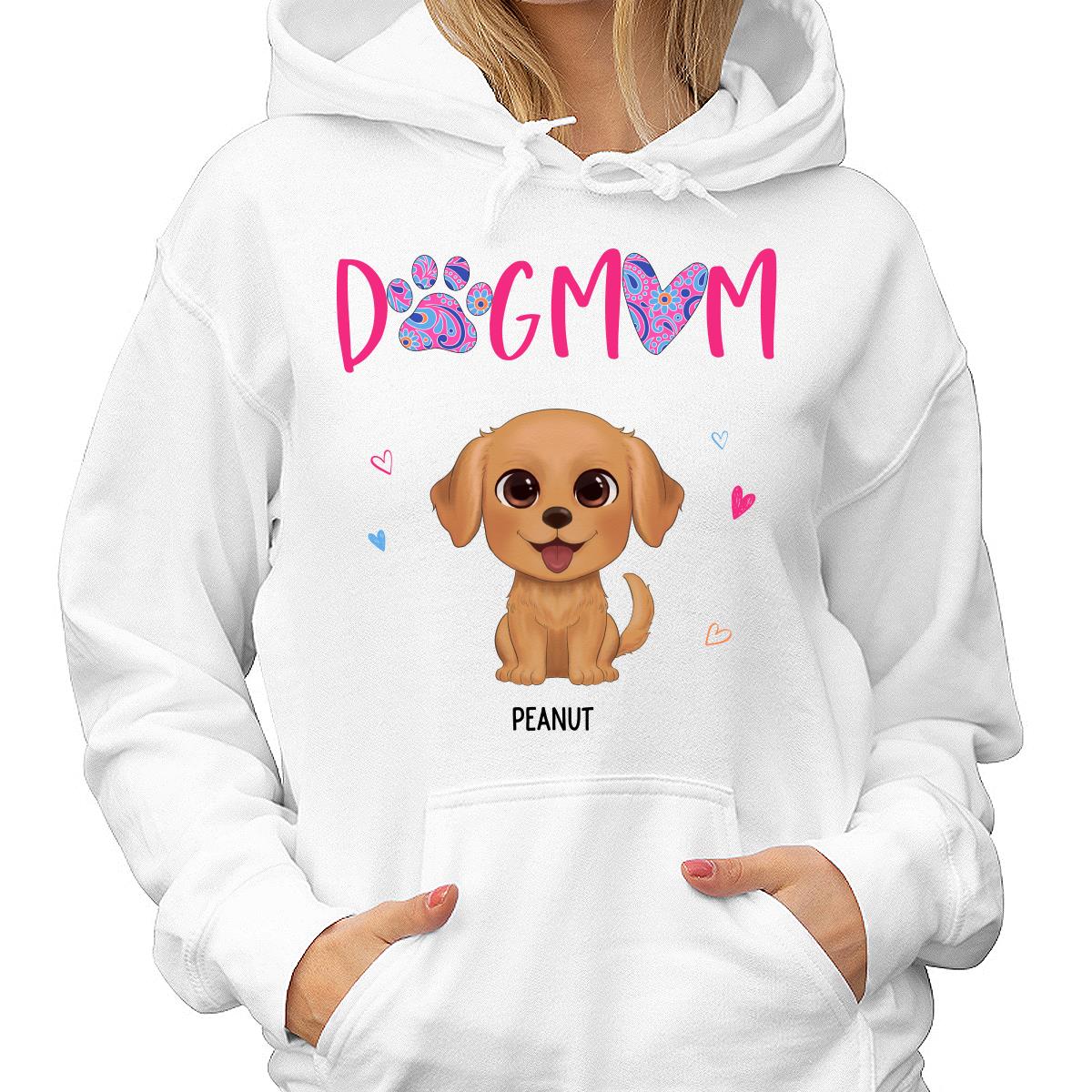 Watercolor Cute Dogs Pink Dog Mom Personalized Shirt
