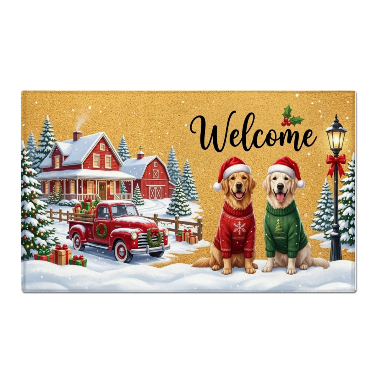 Cute Christmas Dog Cat Upload Photo - Personalized Doormat - Christmas Decoration For Pet Lovers