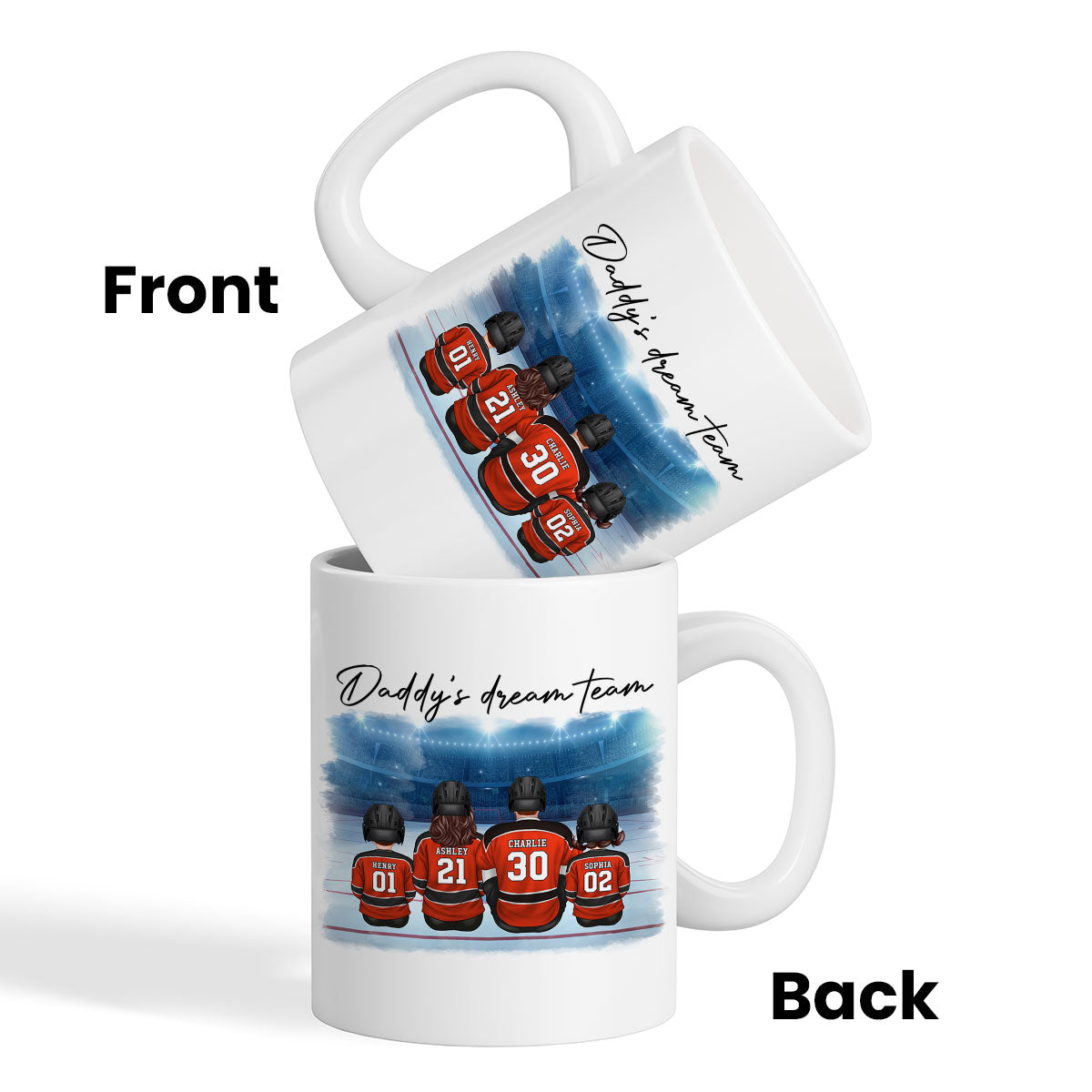 Family Team Sitting Hockey Personalized Mug, Canada Day Gift For Him, Gift For Husband, Gift For Family