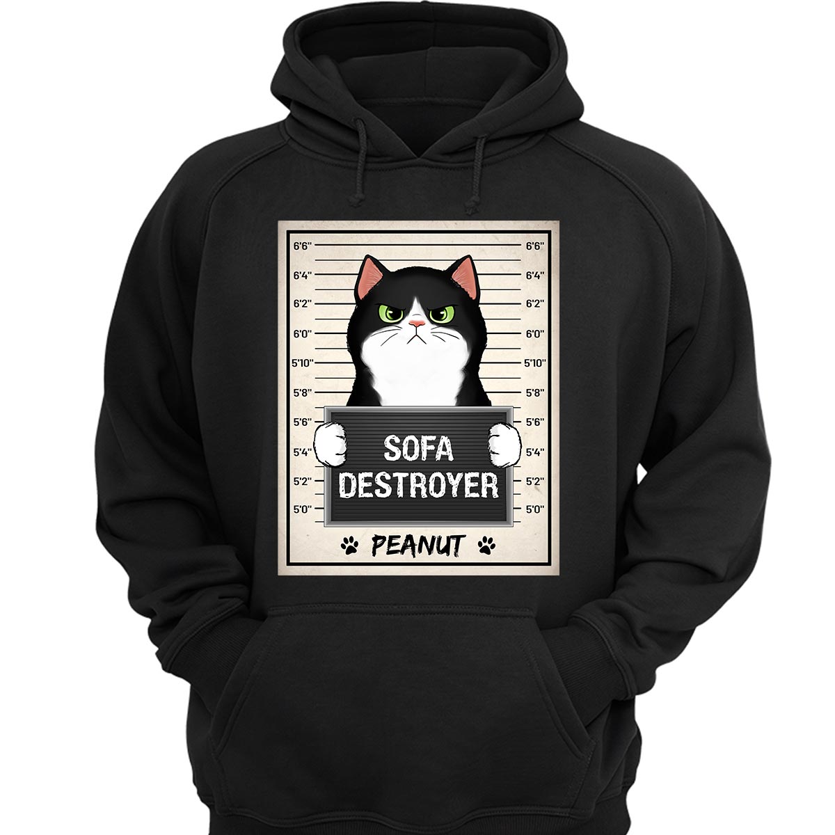Fluffy Cat Crimes Mugshot Personalized Shirt
