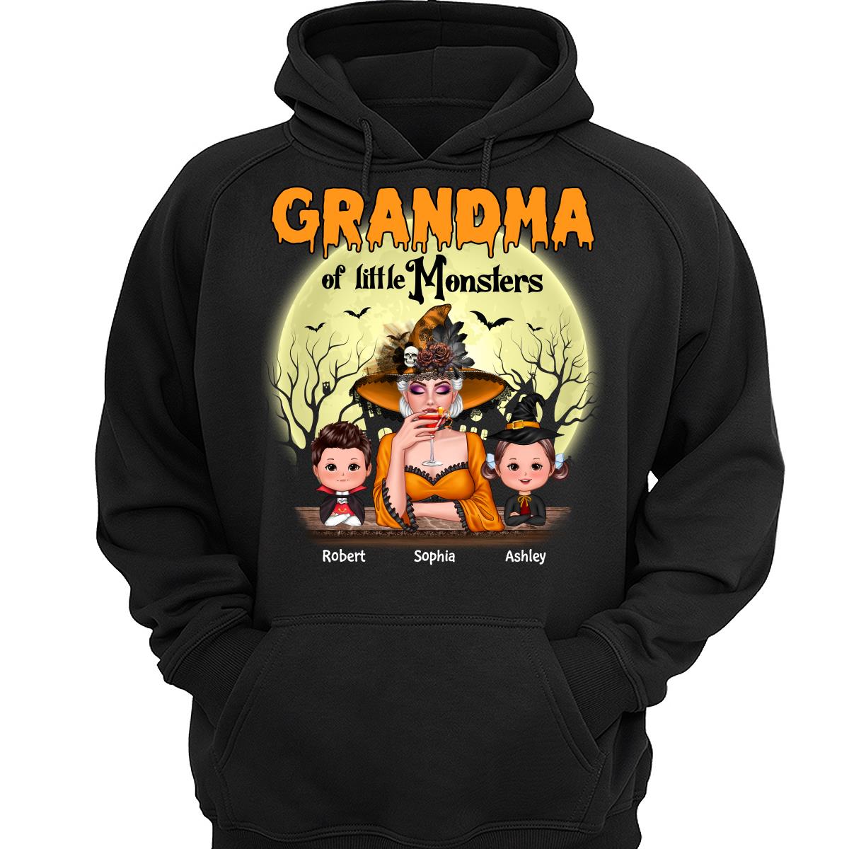 Grandma Mom Of Monsters Halloween Woman And Kids Personalized Shirt