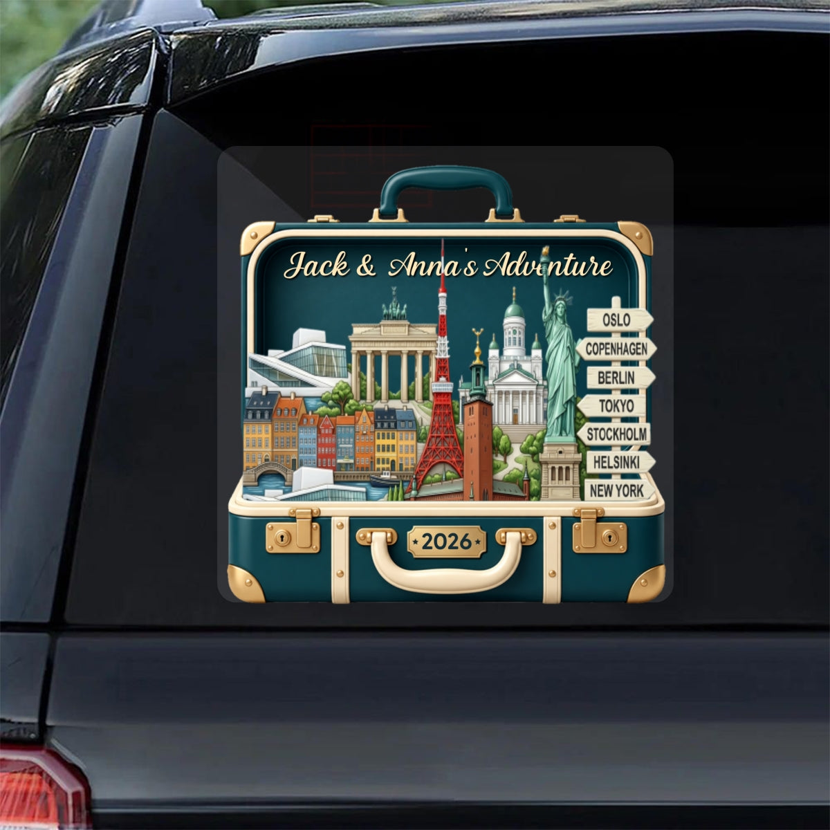 Custom Travel Adventure Suitcase 2D Flat Printed - Personalized Decal - Traveling Destination Keepsake, Christmas Gift For Traveling Lovers