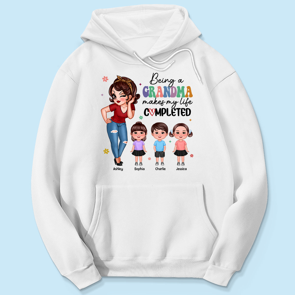 Being A Grandma Makes My Life Completed, Colorful Stylish Graphic, Personalized Shirt, Gift For Grandma