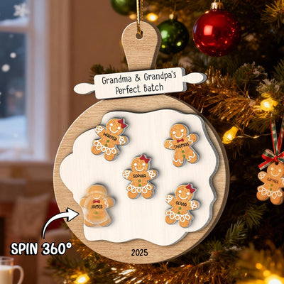 Gingerbread Cookie Perfect Batch - Personalized Spinning Charm Ornament