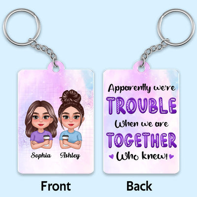 Pretty Doll Trouble Together Personalized Acrylic Keychain