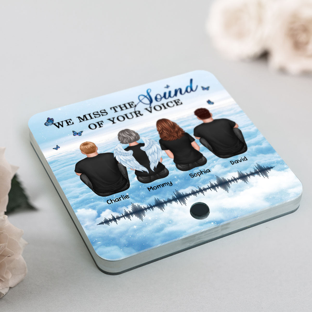 Miss The Sound Of Your Voice Memorial Voice Message Remembrance Keepsake Personalized Music Fridge Magnet