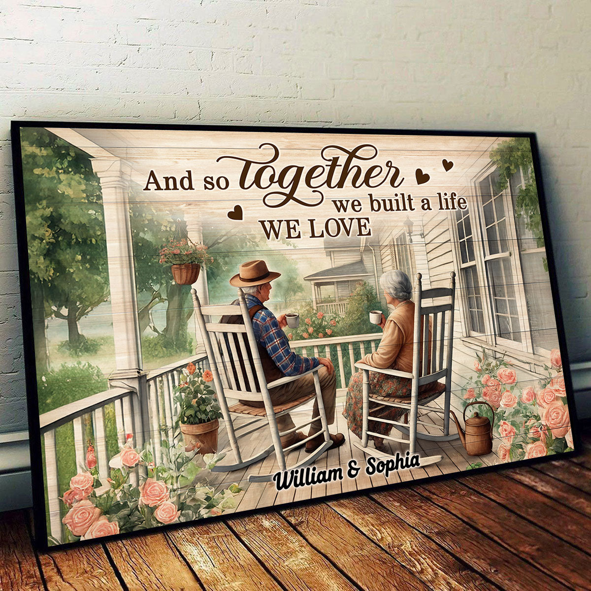 Old Couple Sitting Together On The Porch Personalized Poster, Heartfelt  Gift For Him, For Her, Husband, Wife