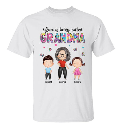 Colorful Floral Pattern Love Is Being Called Grandma Doll Watercolor Style Personalized Shirt