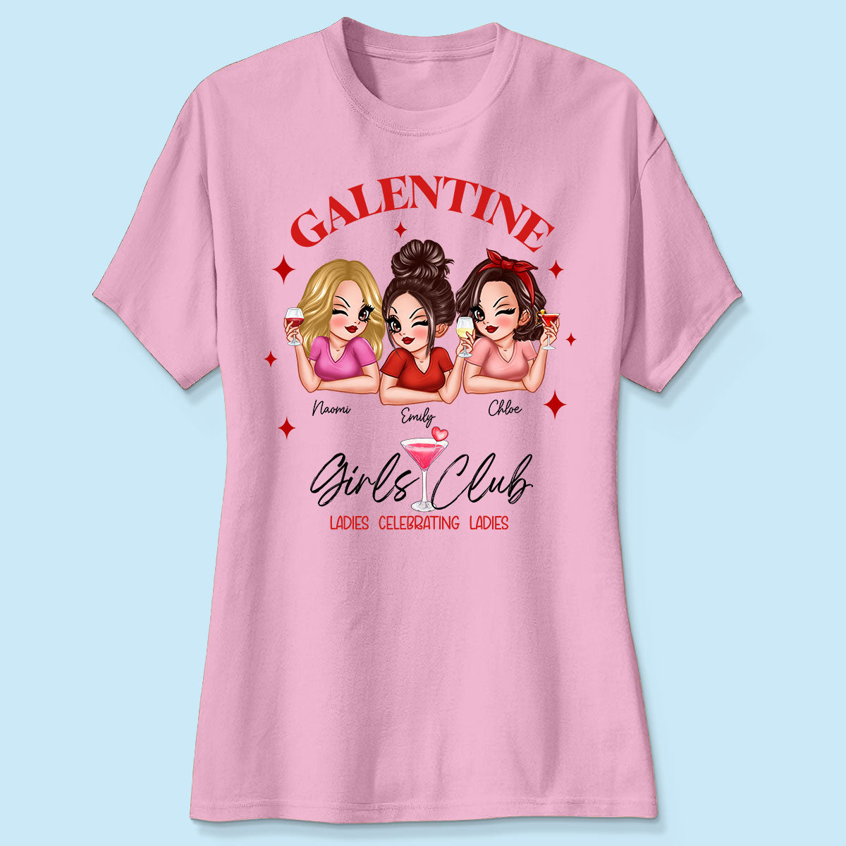 Galentine Girls Club Pretty Girls Personalized Shirt,  Shirt, Social Club, Besties Gift