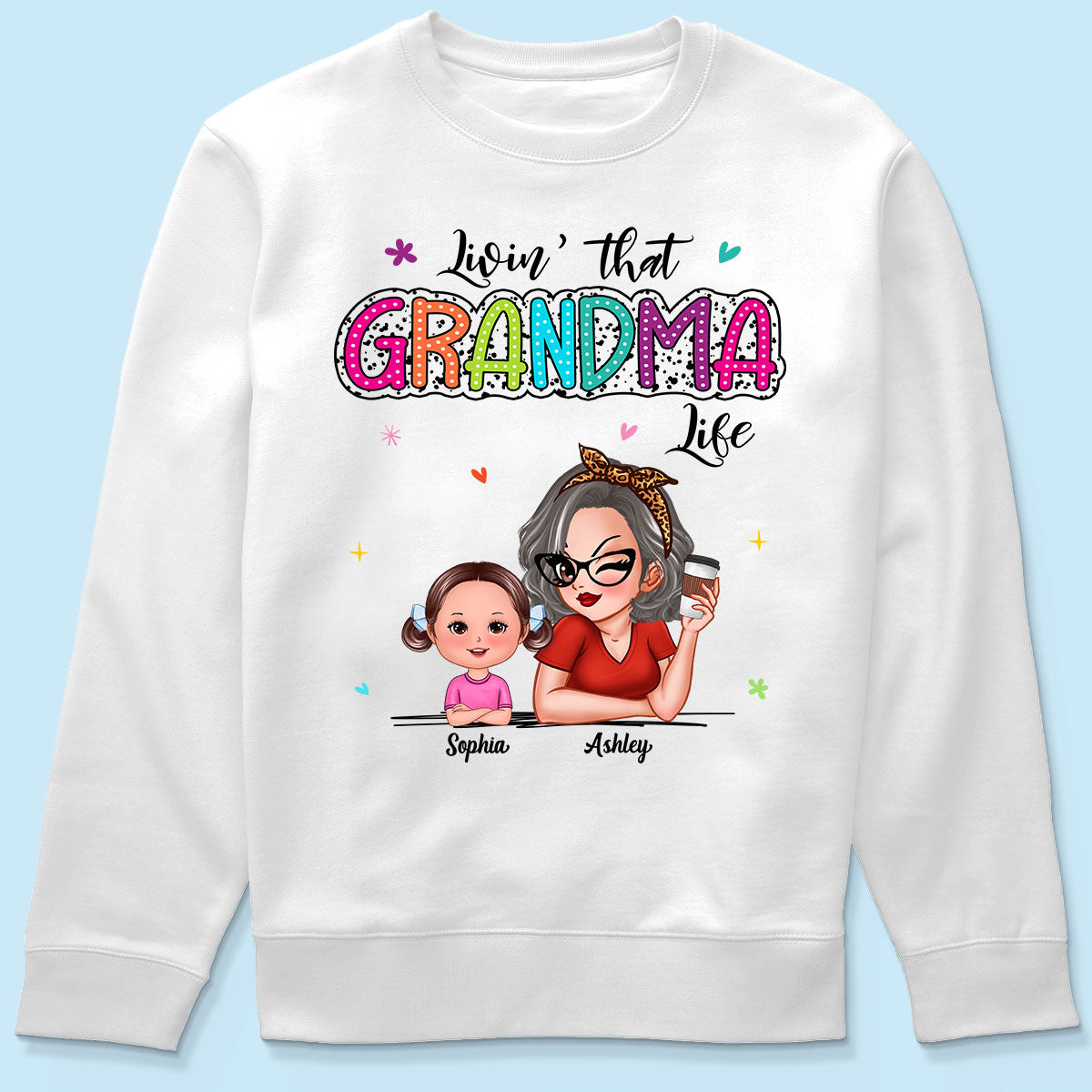 Livin' That Grandma Life Summer Vibe Dalmatian Dots Sassy Woman & Kids Personalized Shirt
