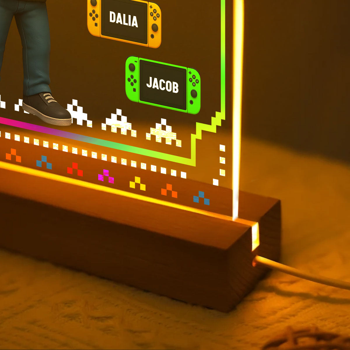 Gamer Dad Cooler Personalized LED Night Light, Father's Day gift for Gamer Dad, Gift for Husband