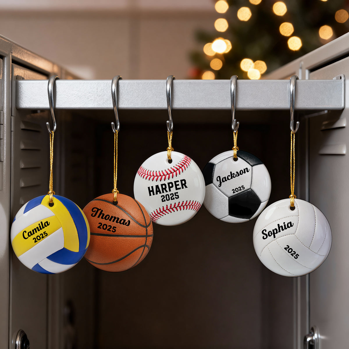 3D Effect Sport Player Custom Name & Number Soccer Baseball Football Basketball - Personalized Ceramic Ornament - Christmas Gift For Teenage, Kid