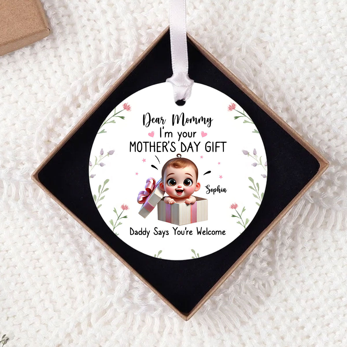 Dear Mom I'm Your Mother's Day New Mom Gift Personalized Ceramic Ornament, Funny Gift For Wife