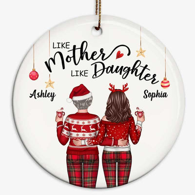 Like Mother Like Daughter Back View Personalized Circle Ornament