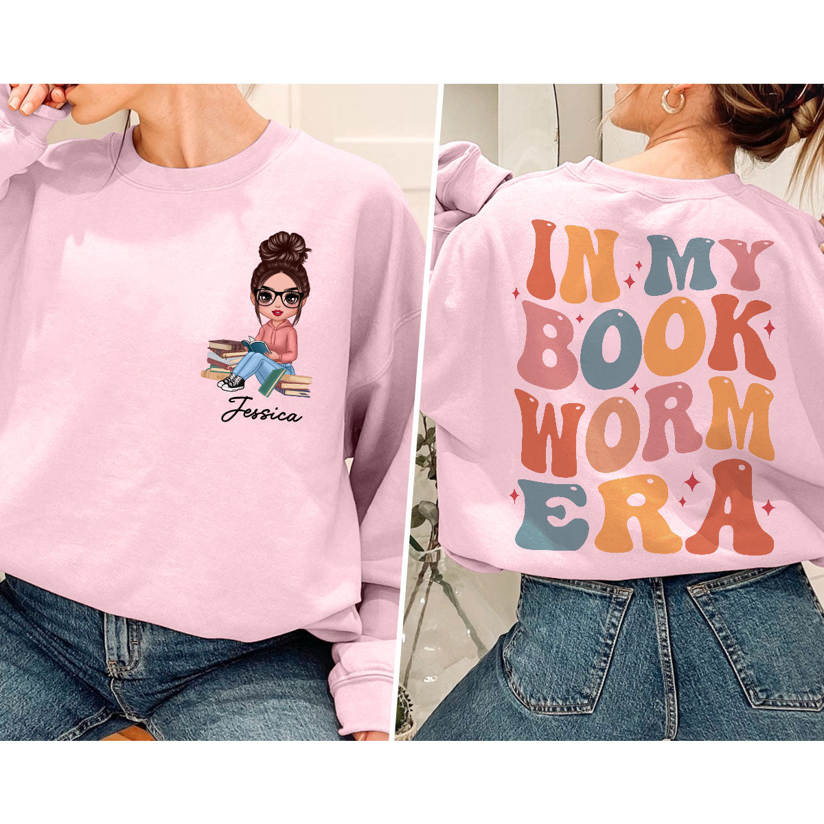 In My Bookworm Era Gift For Book Lover Reading Lover Personalized Double Sided Sweatshirt