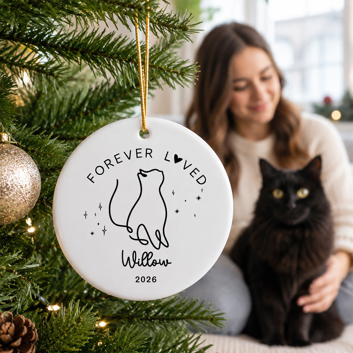 Cat Memorial - Personalized Ceramic Ornament - Cat Loss Gift Cat Memorial Gift Cat Sympathy Gift