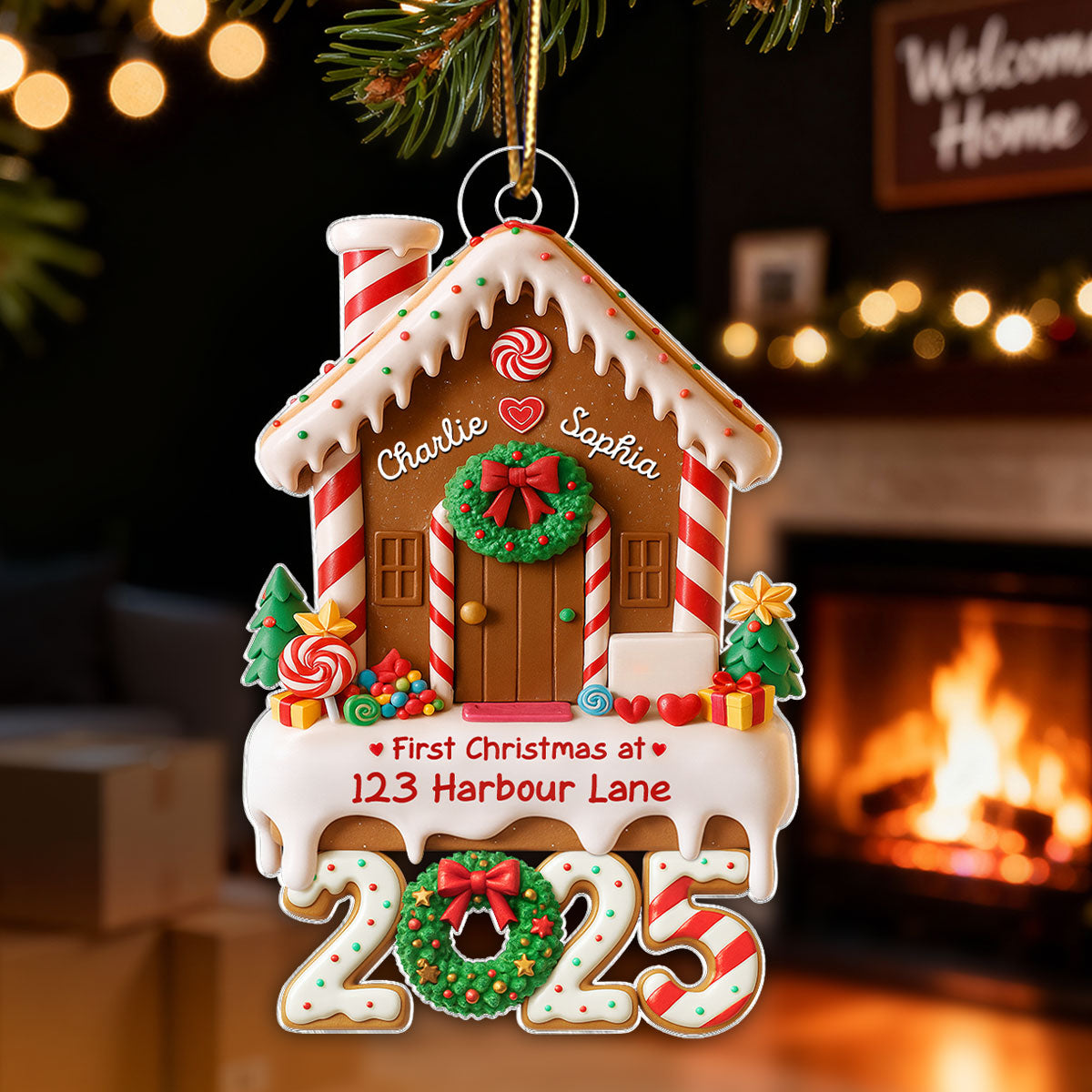 First Christmas At Our Home - Personalized Acrylic Ornament - Heartwarming Christmas Gift For Couple, Family