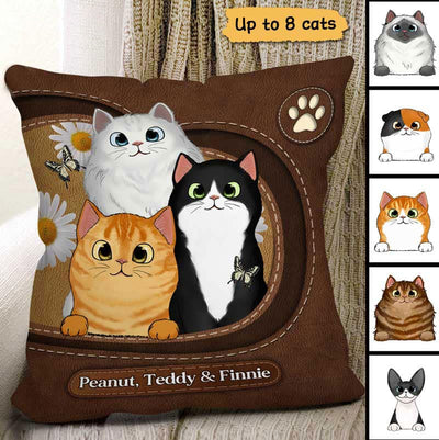 Fluffy Cats Lea Pattern Personalized Pillow