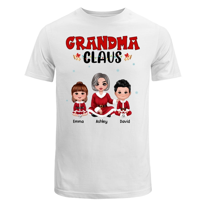 Grandma Claus Grandkids Christmas Personalized Shirt Hoodie