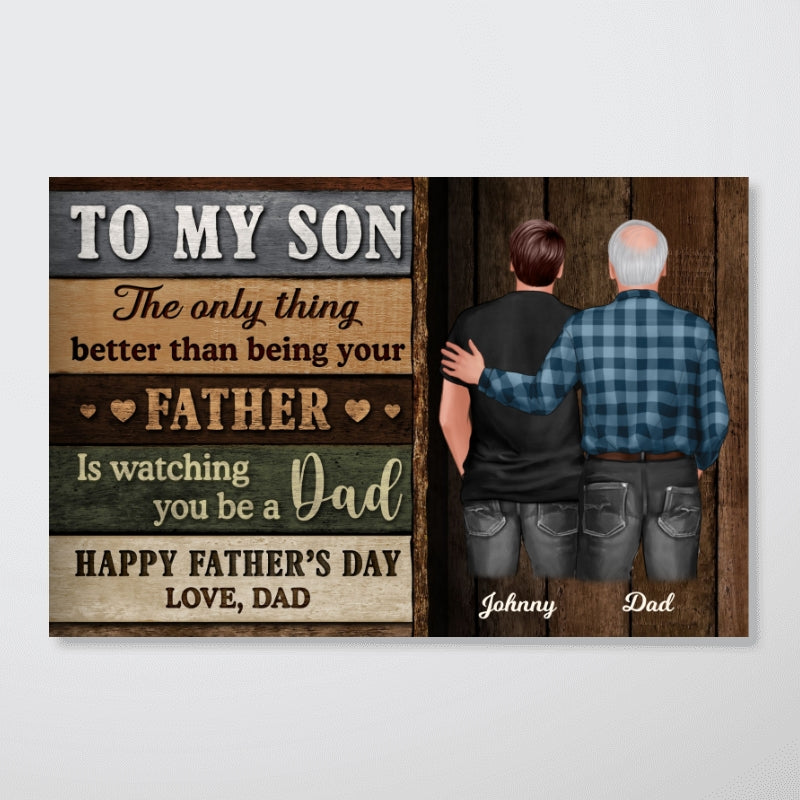Colored Wood Pallets To My Son From Dad Mom Happy Father's Day Personalized Poster, Heartfelt Father's Day Gift For Son